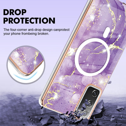 For Samsung Galaxy S20 FE 5G&4G / S20 Lite / S20 Fan Edition Marble Pattern Dual-side IMD Magsafe TPU Phone Case(Purple 002) by buy2fix