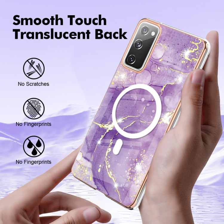 For Samsung Galaxy S20 FE 5G&4G / S20 Lite / S20 Fan Edition Marble Pattern Dual-side IMD Magsafe TPU Phone Case(Purple 002) by buy2fix