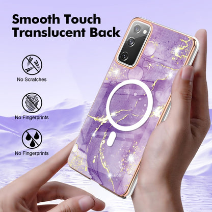 For Samsung Galaxy S20 FE 5G&4G / S20 Lite / S20 Fan Edition Marble Pattern Dual-side IMD Magsafe TPU Phone Case(Purple 002) by buy2fix