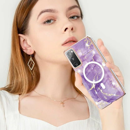 For Samsung Galaxy S20 FE 5G&4G / S20 Lite / S20 Fan Edition Marble Pattern Dual-side IMD Magsafe TPU Phone Case(Purple 002) by buy2fix