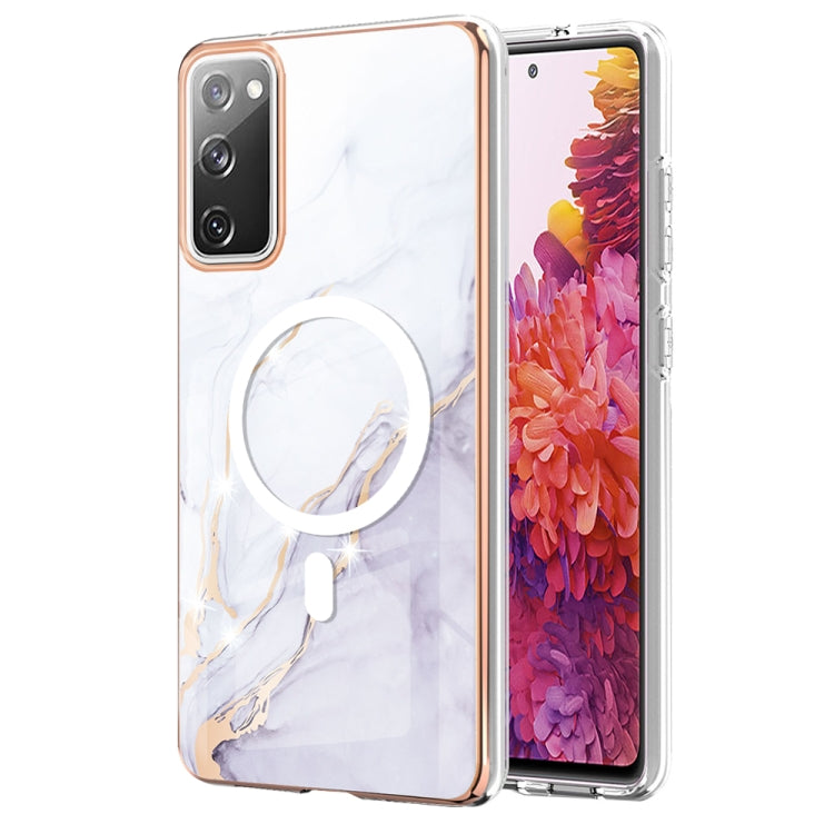 For Samsung Galaxy S20 FE 5G&4G / S20 Lite / S20 Fan Edition Marble Pattern Dual-side IMD Magsafe TPU Phone Case(White 006) by buy2fix
