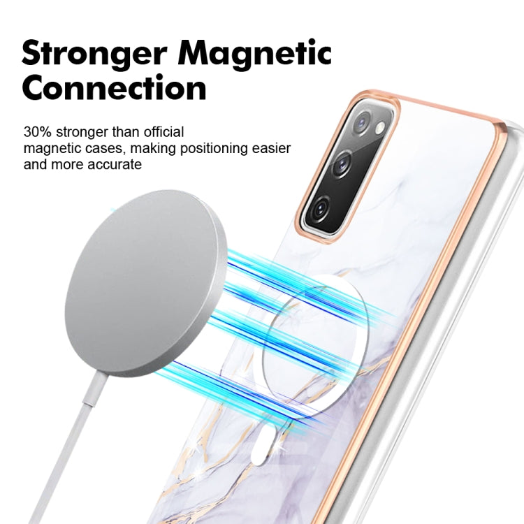 For Samsung Galaxy S20 FE 5G&4G / S20 Lite / S20 Fan Edition Marble Pattern Dual-side IMD Magsafe TPU Phone Case(White 006) by buy2fix