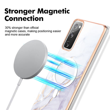 For Samsung Galaxy S20 FE 5G&4G / S20 Lite / S20 Fan Edition Marble Pattern Dual-side IMD Magsafe TPU Phone Case(White 006) by buy2fix