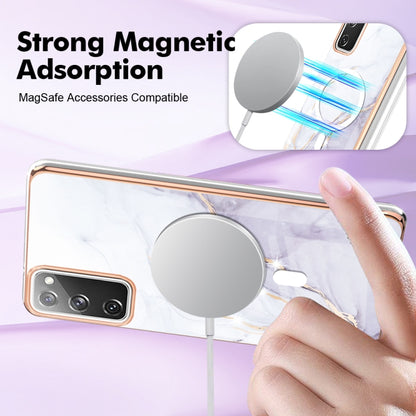 For Samsung Galaxy S20 FE 5G&4G / S20 Lite / S20 Fan Edition Marble Pattern Dual-side IMD Magsafe TPU Phone Case(White 006) by buy2fix