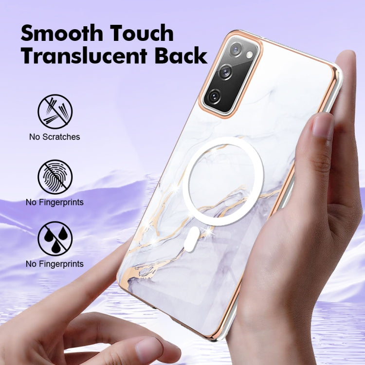 For Samsung Galaxy S20 FE 5G&4G / S20 Lite / S20 Fan Edition Marble Pattern Dual-side IMD Magsafe TPU Phone Case(White 006) by buy2fix