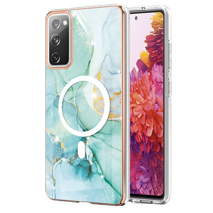 For Samsung Galaxy S20 FE 5G&4G / S20 Lite / S20 Fan Edition Marble Pattern Dual-side IMD Magsafe TPU Phone Case(Green 003) by buy2fix