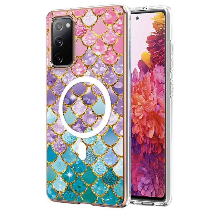 For Samsung Galaxy S20 FE 5G&4G / S20 Lite / S20 Fan Edition Marble Pattern Dual-side IMD Magsafe TPU Phone Case(Colorful Scales) by buy2fix