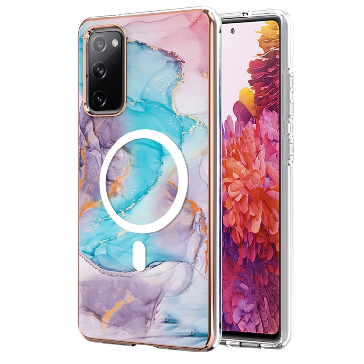 For Samsung Galaxy S20 FE 5G&4G / S20 Lite / S20 Fan Edition Marble Pattern Dual-side IMD Magsafe TPU Phone Case(Blue Marble) by buy2fix