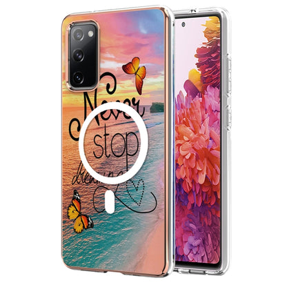 For Samsung Galaxy S20 FE 5G&4G / S20 Lite / S20 Fan Edition Marble Pattern Dual-side IMD Magsafe TPU Phone Case(Dream Butterfly) by buy2fix