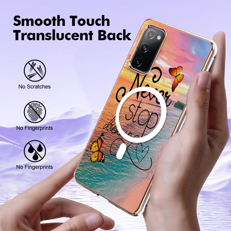 For Samsung Galaxy S20 FE 5G&4G / S20 Lite / S20 Fan Edition Marble Pattern Dual-side IMD Magsafe TPU Phone Case(Dream Butterfly) by buy2fix