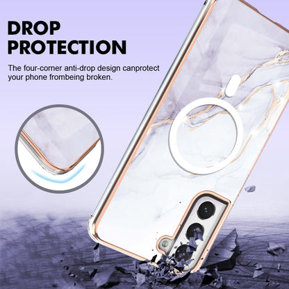 For Samsung Galaxy S21 FE 5G Marble Pattern Dual-side IMD Magsafe TPU Phone Case(White 006) by buy2fix