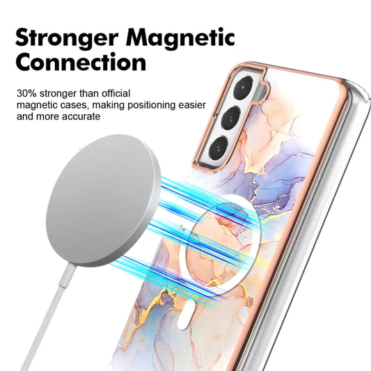 For Samsung Galaxy S21 FE 5G Marble Pattern Dual-side IMD Magsafe TPU Phone Case(White Marble) by buy2fix