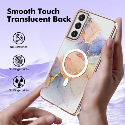 For Samsung Galaxy S21 FE 5G Marble Pattern Dual-side IMD Magsafe TPU Phone Case(White Marble) by buy2fix
