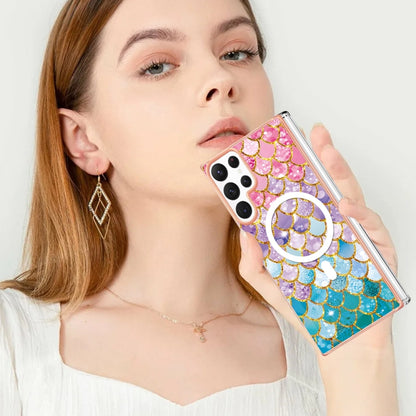 For Samsung Galaxy S22 Ultra 5G Marble Pattern Dual-side IMD Magsafe TPU Phone Case(Colorful Scales) - Galaxy S22 Ultra 5G Cases by buy2fix | Online Shopping UK | buy2fix