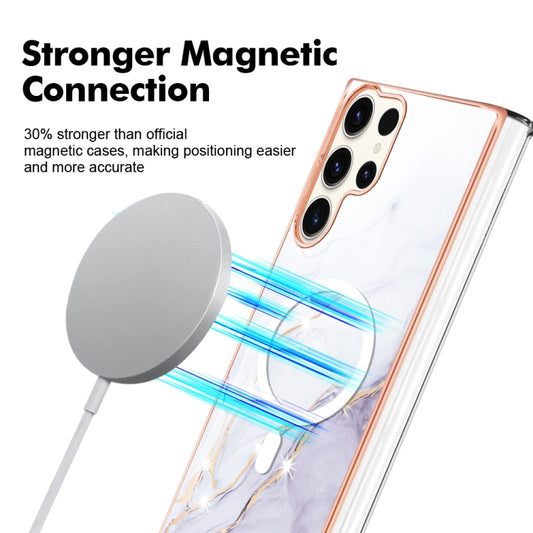 For Samsung Galaxy S23 Ultra 5G Marble Pattern Dual-side IMD Magsafe TPU Phone Case(White 006) - Galaxy S23 Ultra 5G Cases by buy2fix | Online Shopping UK | buy2fix