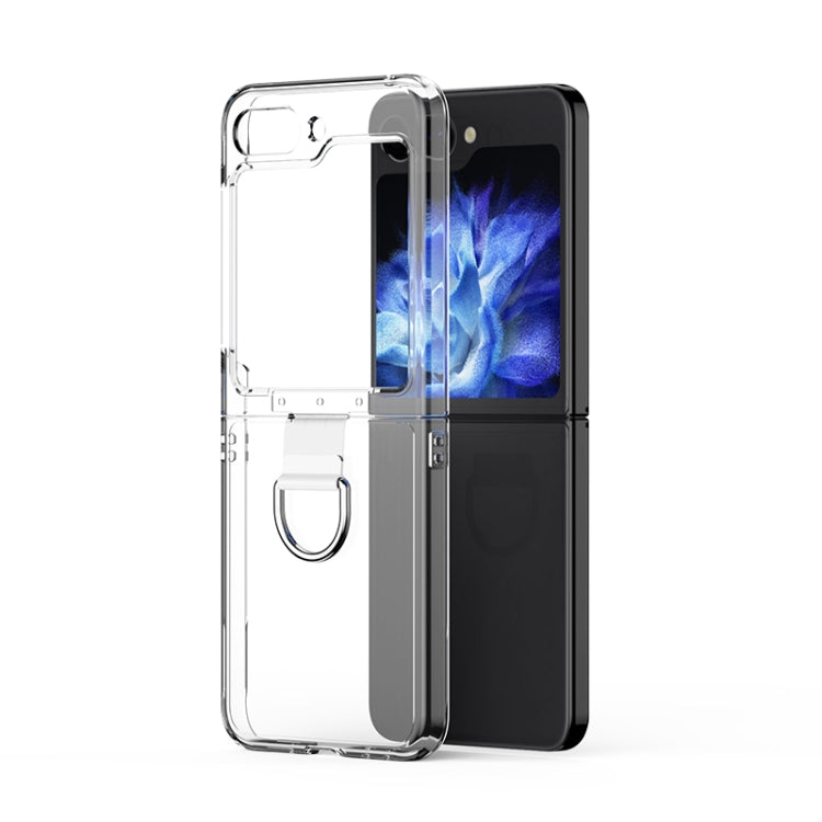 For Samsung Galaxy Z Flip5 Skin Feel PC Foldable Phone Case with Ring(Transparent) - Galaxy Z Flip5 Cases by buy2fix | Online Shopping UK | buy2fix