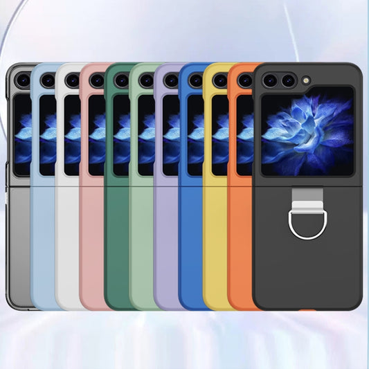 For Samsung Galaxy Z Flip5 Skin Feel PC Foldable Phone Case with Ring(Transparent) - Galaxy Z Flip5 Cases by buy2fix | Online Shopping UK | buy2fix