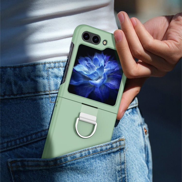 For Samsung Galaxy Z Flip5 Skin Feel PC Foldable Phone Case with Ring(Transparent) - Galaxy Z Flip5 Cases by buy2fix | Online Shopping UK | buy2fix