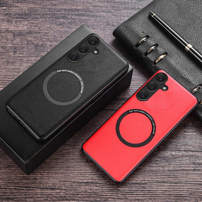 For Samsung Galaxy A35 MagSafe Magnetic PU Phone Case(White) by buy2fix