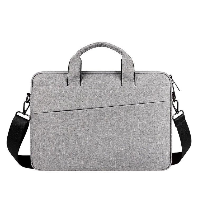 For 15.6 inch ST01S Waterproof Oxford Laptop Diagonal Shoulder Handbag(Light Grey) by buy2fix