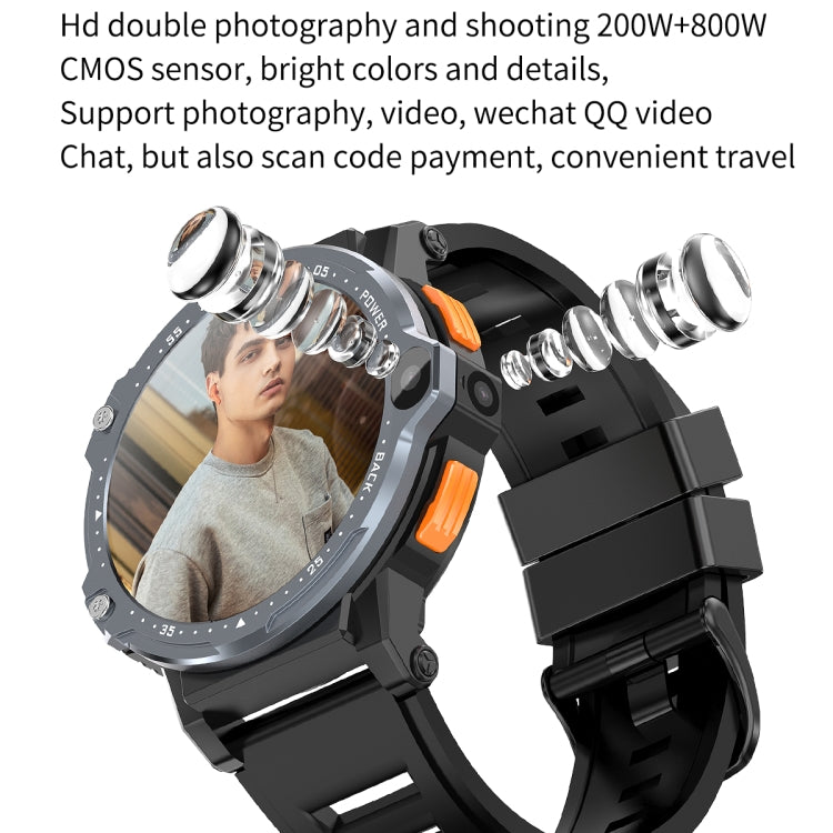 ZGP PG999 1.54 inch HD Round Screen 4G Smart Watch Android 8.1, Specification:4GB+64GB(Silver) by buy2fix