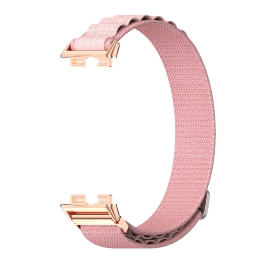 For Huawei Band 8 / 9 / 10 Mijobs Nylon Breathable Watch Band(Pink+Rose Gold) - Watch Bands by MIJOBS | Online Shopping UK | buy2fix