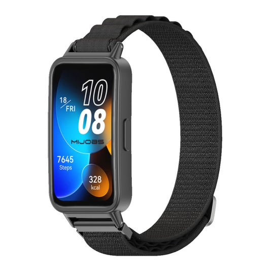 For Huawei Band 8 / 9 / 10 Mijobs Nylon Breathable Watch Band(Black)