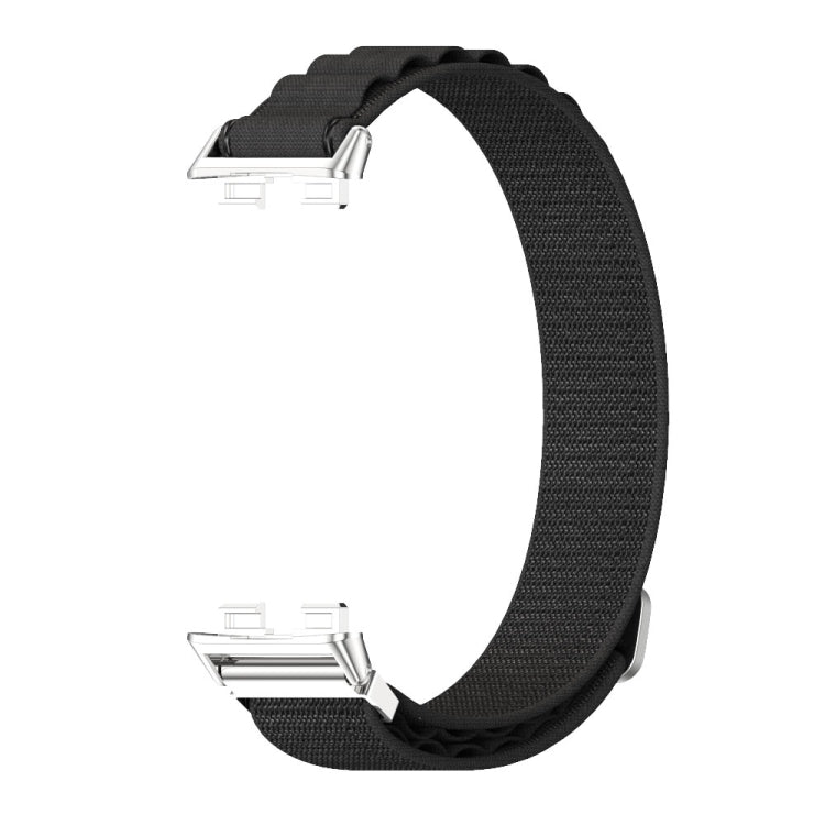 For Huawei Band 8 / 9 / 10 Mijobs Nylon Breathable Watch Band(Black+Silver) - Watch Bands by MIJOBS | Online Shopping UK | buy2fix