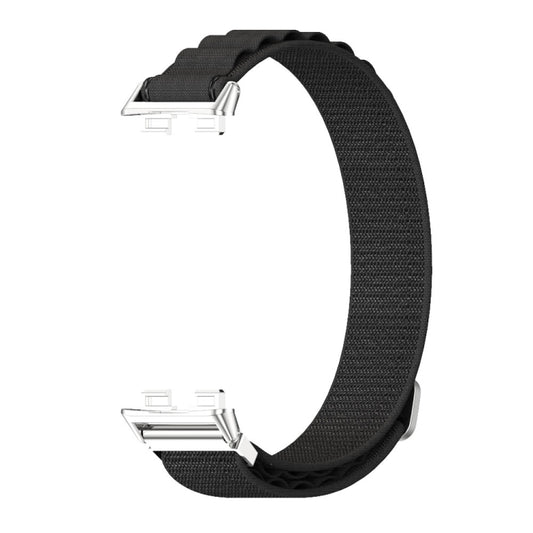For Huawei Band 8 / 9 / 10 Mijobs Nylon Breathable Watch Band(Black+Silver) - Watch Bands by MIJOBS | Online Shopping UK | buy2fix