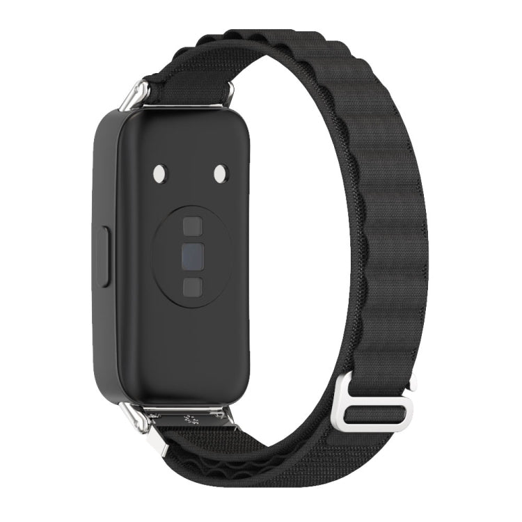 For Huawei Band 8 / 9 / 10 Mijobs Nylon Breathable Watch Band(Black+Silver) - Watch Bands by MIJOBS | Online Shopping UK | buy2fix