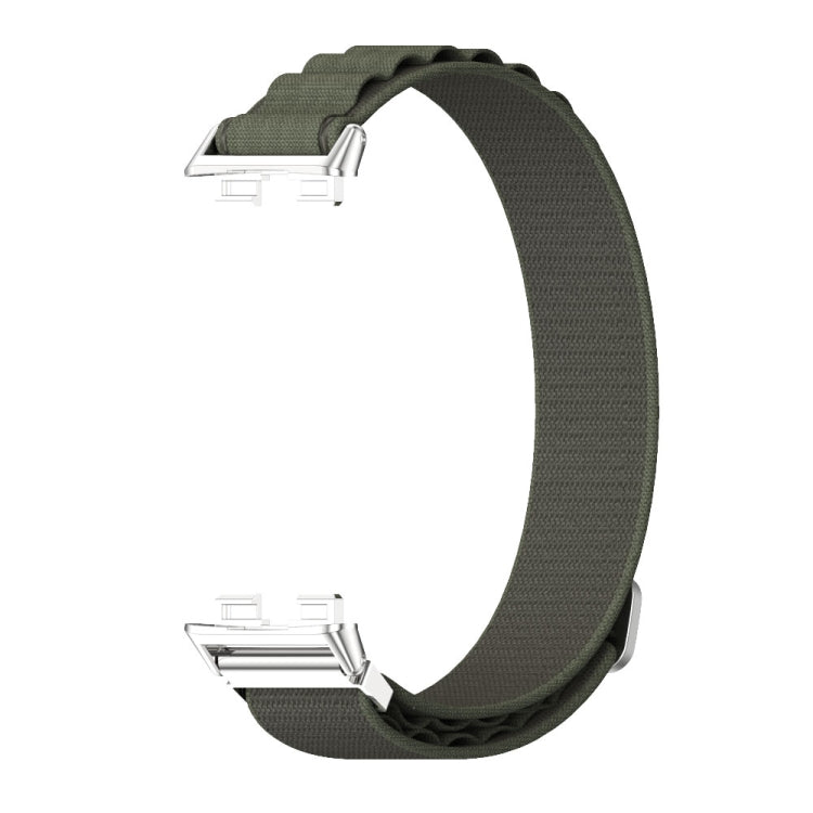 For Huawei Band 8 / 9 / 10 Mijobs Nylon Breathable Watch Band(Green+Silver) - Watch Bands by MIJOBS | Online Shopping UK | buy2fix