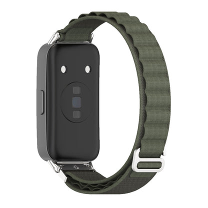 For Huawei Band 8 / 9 / 10 Mijobs Nylon Breathable Watch Band(Green+Silver) - Watch Bands by MIJOBS | Online Shopping UK | buy2fix