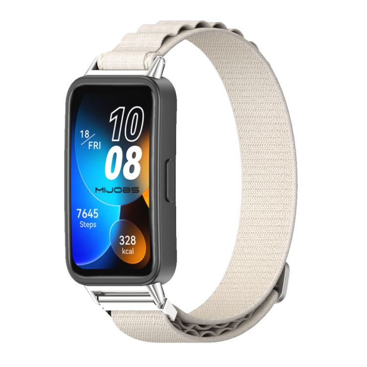 For Huawei Band 8 / 9 / 10 Mijobs Nylon Breathable Watch Band(Grey+Silver) - Watch Bands by MIJOBS | Online Shopping UK | buy2fix