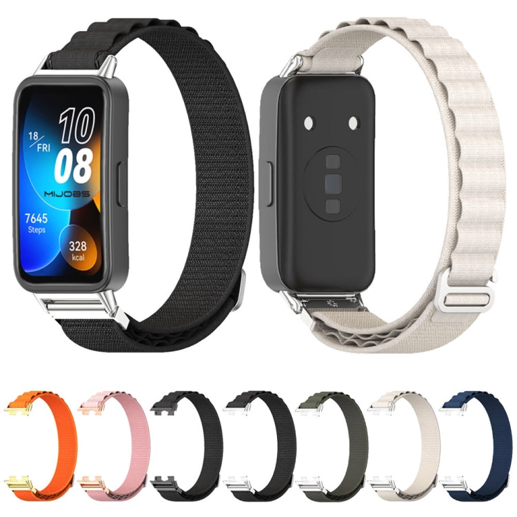 For Huawei Band 8 / 9 / 10 Mijobs Nylon Breathable Watch Band(Grey+Silver) - Watch Bands by MIJOBS | Online Shopping UK | buy2fix