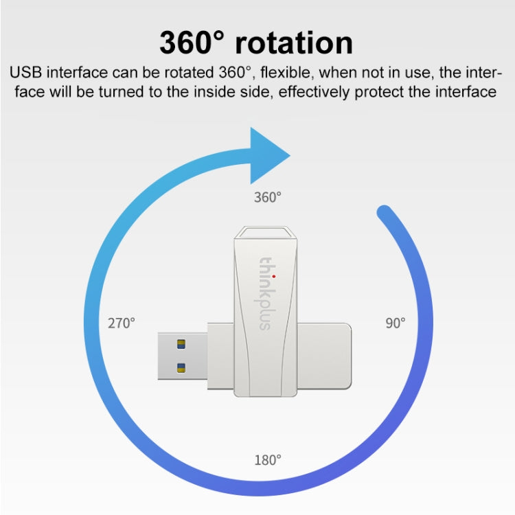 Lenovo Thinkplus USB 3.0 Rotating Flash Drive, Memory:32GB(Silver) - USB Flash Drives by Lenovo | Online Shopping UK | buy2fix