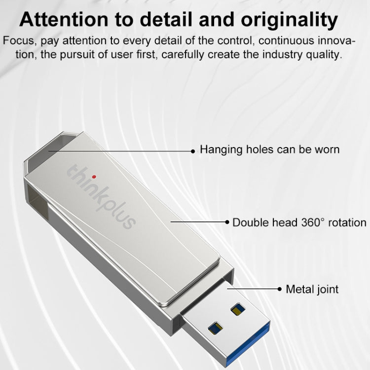 Lenovo Thinkplus USB 3.0 Rotating Flash Drive, Memory:32GB(Silver) - USB Flash Drives by Lenovo | Online Shopping UK | buy2fix