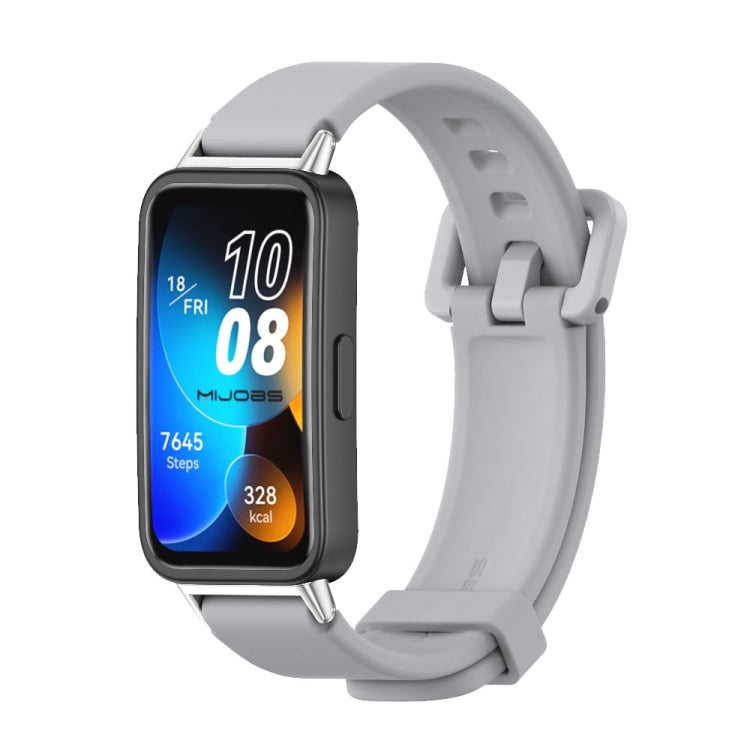 For Huawei Band 8 / 9 / 10 Mijobs Silicone Breathable Watch Band(Grey) - Watch Bands by MIJOBS | Online Shopping UK | buy2fix