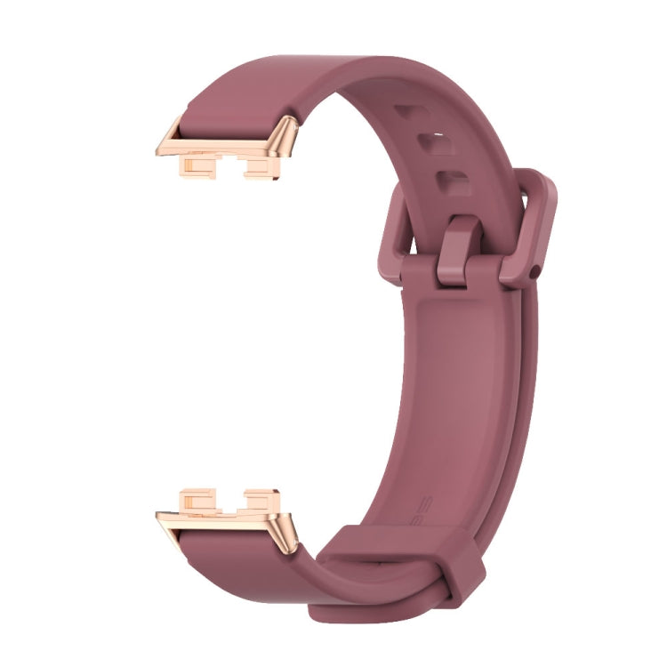 For Huawei Band 8 / 9 / 10 Mijobs Silicone Breathable Watch Band(Wine Red+Rose Gold) - Watch Bands by MIJOBS | Online Shopping UK | buy2fix
