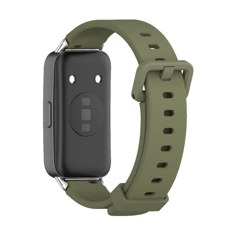 For Huawei Band 8 / 9 / 10 Mijobs Silicone Breathable Watch Band(Army Green) - Watch Bands by MIJOBS | Online Shopping UK | buy2fix