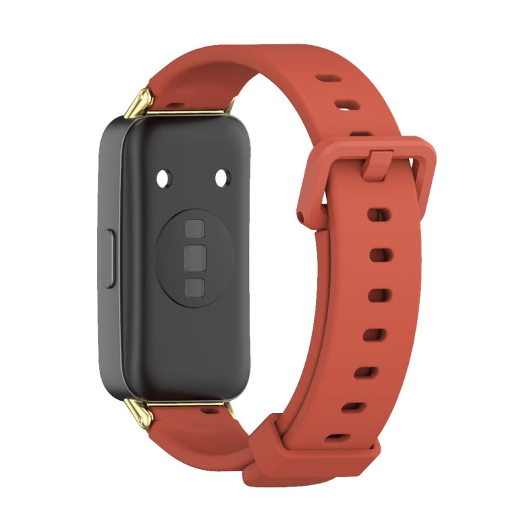 For Huawei Band 8 / 9 / 10 Mijobs Silicone Breathable Watch Band(Orange+Gold) - Watch Bands by MIJOBS | Online Shopping UK | buy2fix