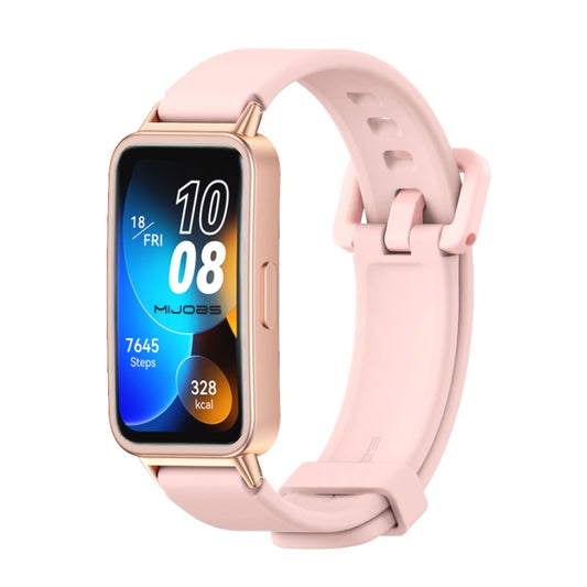 For Huawei Band 8 / 9 / 10 Mijobs Silicone Breathable Watch Band(Pink+Rose Gold) - Watch Bands by MIJOBS | Online Shopping UK | buy2fix