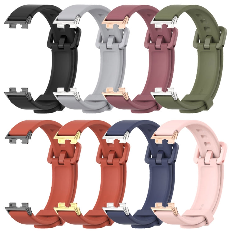 For Huawei Band 8 / 9 / 10 Mijobs Silicone Breathable Watch Band(Wine Red+Rose Gold) - Watch Bands by MIJOBS | Online Shopping UK | buy2fix