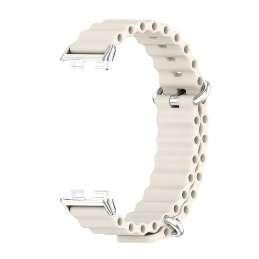 For Huawei Band 8 / 9 / 10 Mijobs Marine Silicone Breathable Watch Band(Grey+Silver) - Watch Bands by MIJOBS | Online Shopping UK | buy2fix