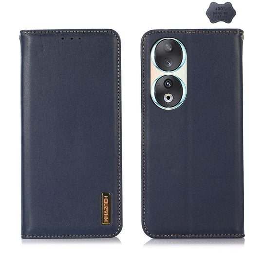 For Honor 90 KHAZNEH Nappa Top Layer Cowhide Leather Phone Case(Blue)