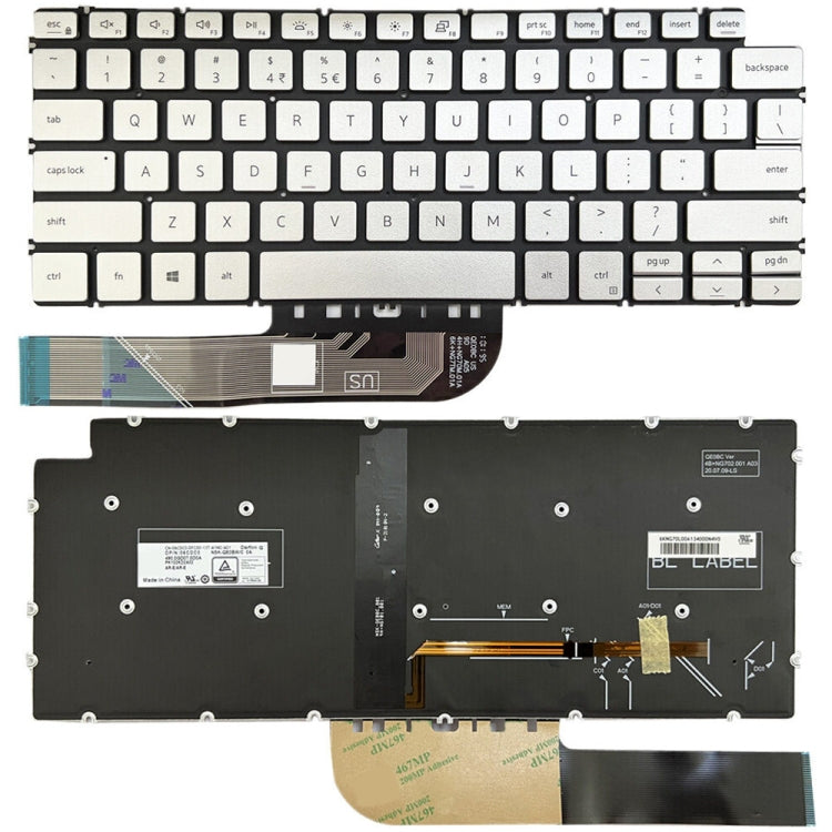 For Dell Inspiron 7490 / Vostro 5390 US Version Backlight Laptop Keyboard(Silver) by buy2fix