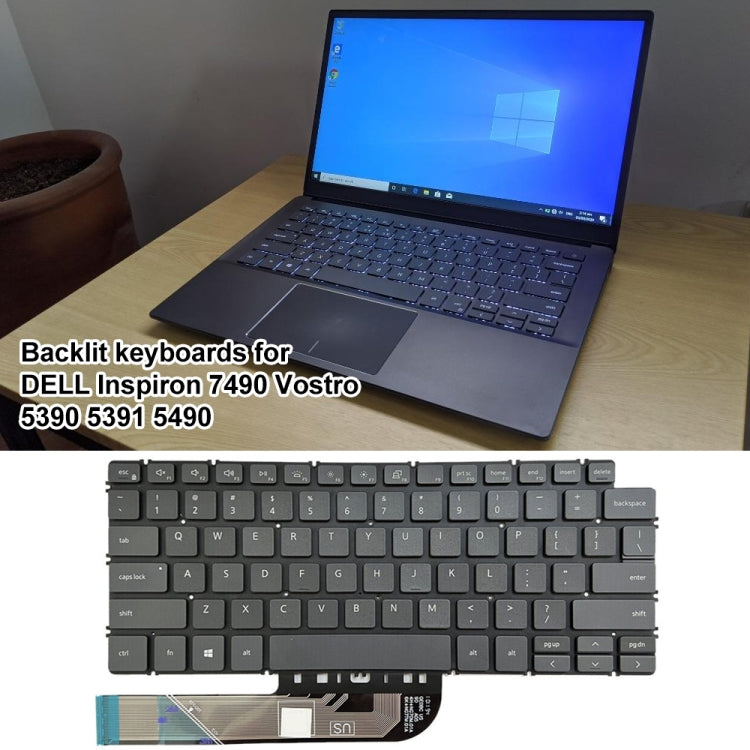 For Dell Inspiron 7490 / Vostro 5390 US Version Backlight Laptop Keyboard(Black) by buy2fix