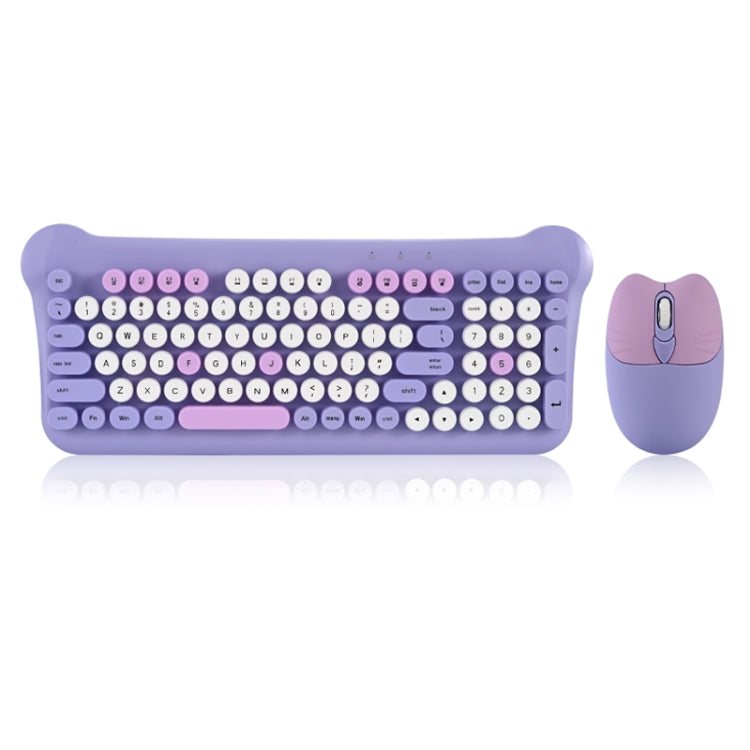 QW05 Mixed Color Portable 2.4G Wireless Keyboard Mouse Set(Purple) by buy2fix