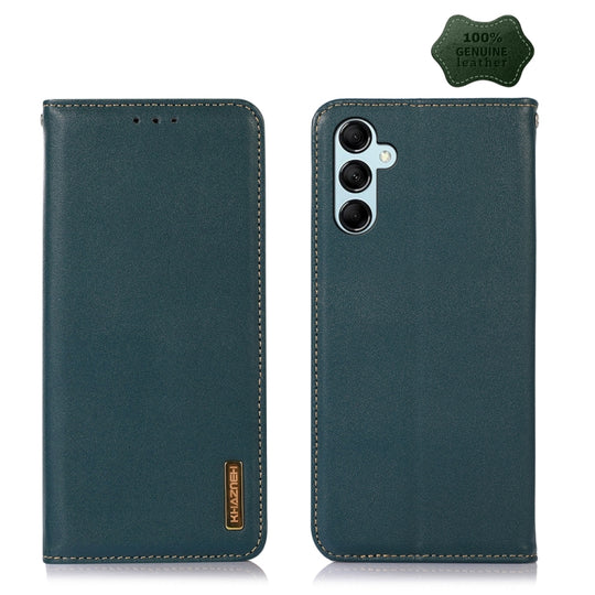 For Samsung Galaxy M34 5G KHAZNEH Nappa Top Layer Cowhide Leather Phone Case(Green)
