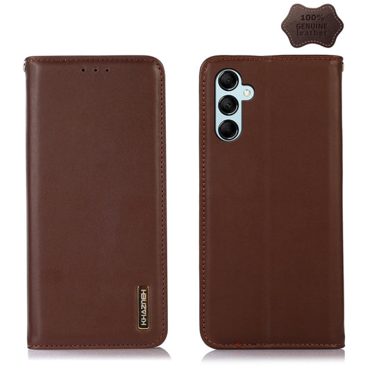 For Samsung Galaxy M34 5G KHAZNEH Nappa Top Layer Cowhide Leather Phone Case(Brown) by buy2fix