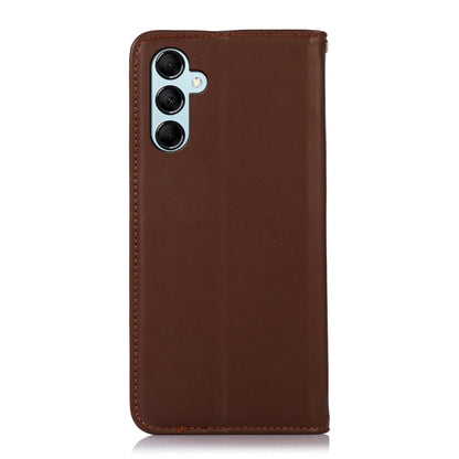 For Samsung Galaxy M34 5G KHAZNEH Nappa Top Layer Cowhide Leather Phone Case(Brown) by buy2fix